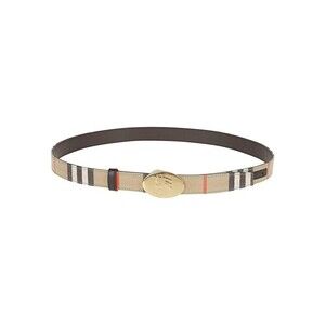 Burberry Classic Check Pattern Belt With Polished Gold Buckle - NWT